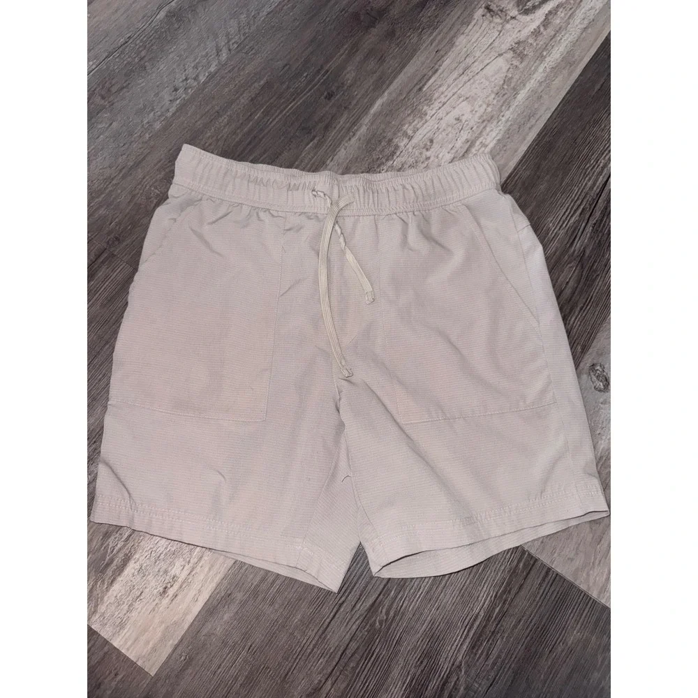 Avalanche Mens Outdoor Hiking Shorts Tan Ripstop Elastic Waist Small